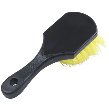 

Yellow Black Antislip Handle Tire Wheel Detail Cleaning Brush for Car Auto