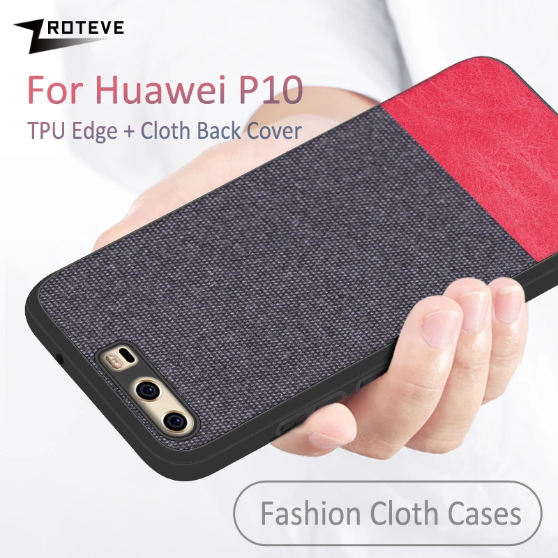 Case For Huawei P10 Soft TPU Edge Canvas Back Cover Fashion Cloths Fabric Cover For Huawei P10Plus P10 Plus Phone Case