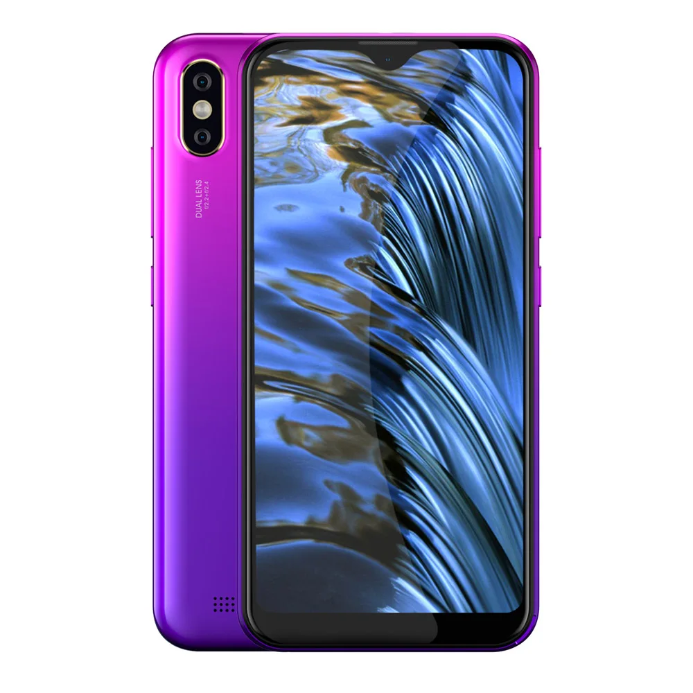 LEAGOO M12 Android 9.0 Smartphone 5.7" Water-drop 19:9 Screen 2GB RAM 16GB ROM MT6739WW Quad Core Fingerprint Face ID 4G Mobile - Цвет: Фиолетовый