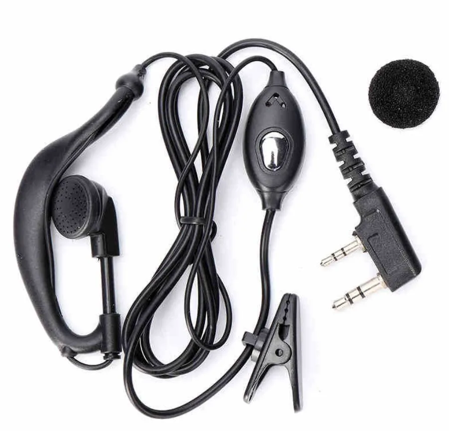 

2pc G Shape 2Pin Headphone Earpiece Headset Walkie Talkie For Kenwood Baofeng UV-5R BF-888S UV-82 RETEVIS H777 RT7 For QUANSHENG