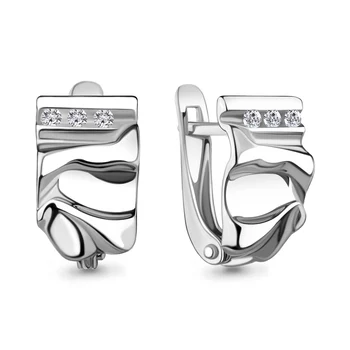 

AQUAMARINE earrings with cubic zirconia, silver 925