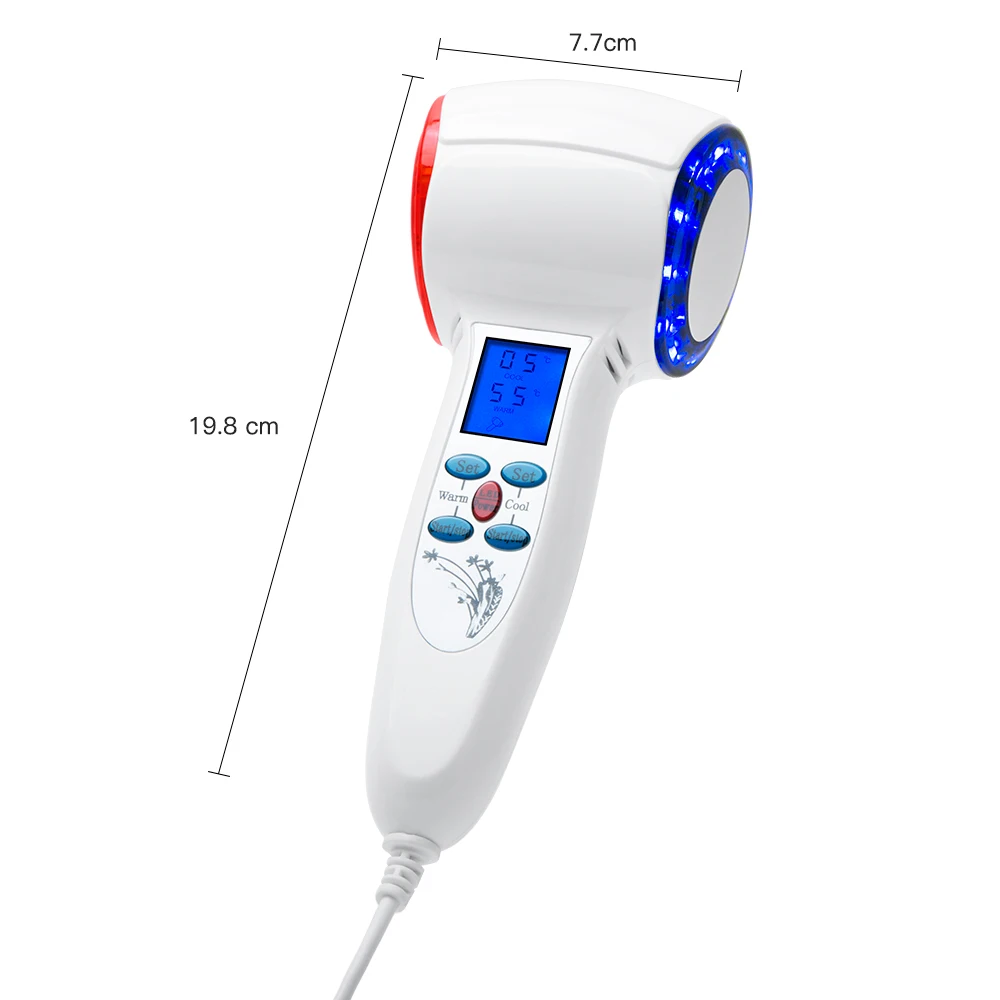 Ultrasonic Cryotherapy Hot Cold Hammer Facial Lifting Shrink Pore Massager Face Red Photon Ac Treatment Beauty Care_voghion.com