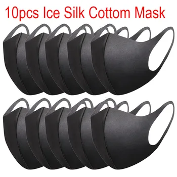 

10PCS Black Cotton Mouth Mask Anti Dust Pollution Nose Protect Unisex Face Mouth Muffle Mask Black Reusable kids Masks Safety