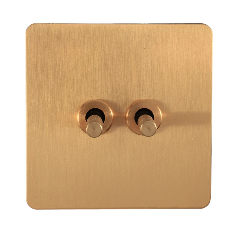 

Panel Wall Switch and 2 Gang 2 Way Toggle Switch Panel Light Switch with Gold Color