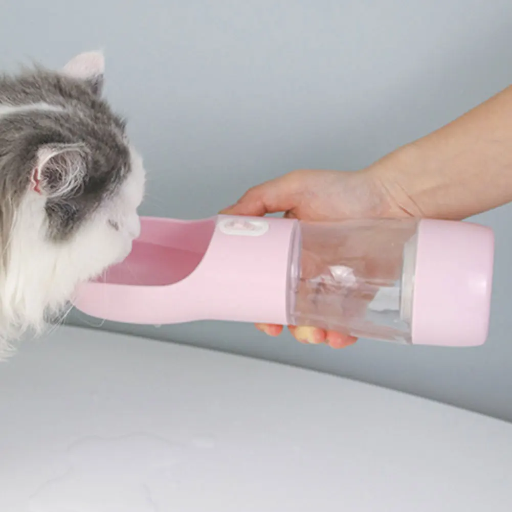 Dispensador de agua para mascotas, alimentador fácil de operar, botella portátil de viaje para exteriores, a prueba de fugas, cuencos de beber para cachorros