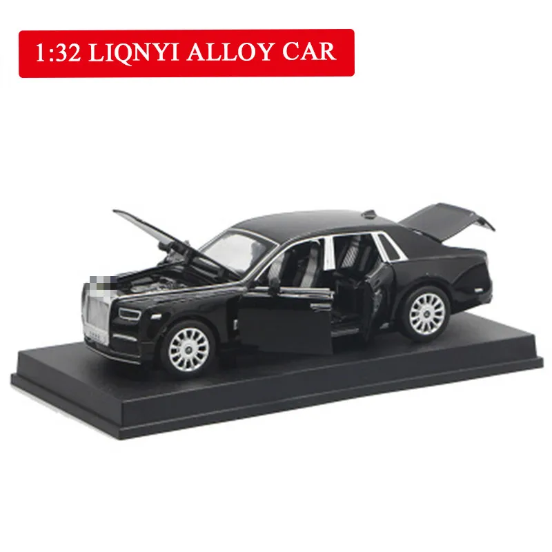 1:32 Scale Rolls Royce Alloy Diecast Metal Car Model Sound Light Pull Back SUV 7 Doors Can Be Opened For Kids Toys