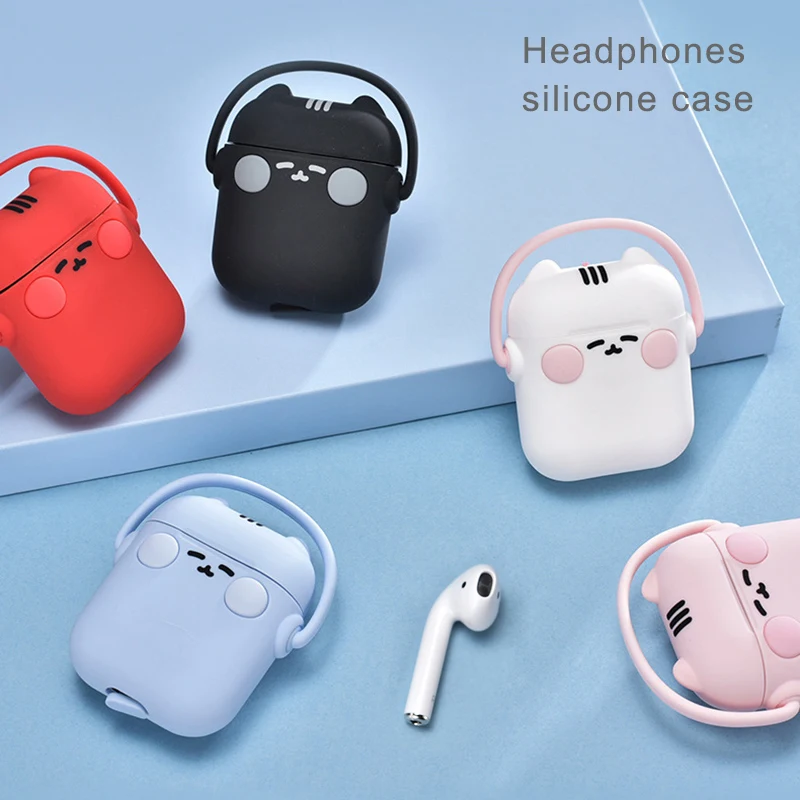 

High Quality Small Cats Silicone Case Cartoon Wireless Bluetooth Headset Silicone Case for Airpod