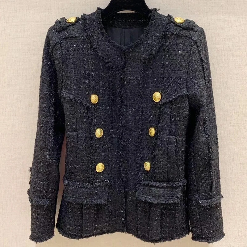 

Women Woolen Jacket Korean version New Female Striped Loose Wool Coat 2019 Winter Turn-down Collar Outerwear