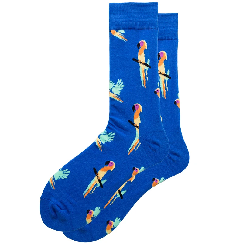 1 пара осенне-зимних забавных носков унисекс для мужчин хлопковые носки с рисунками животных, сыра, мыши, птицы, пива, штамп, Геометрическая новинка, забавные носки - Цвет: 14
