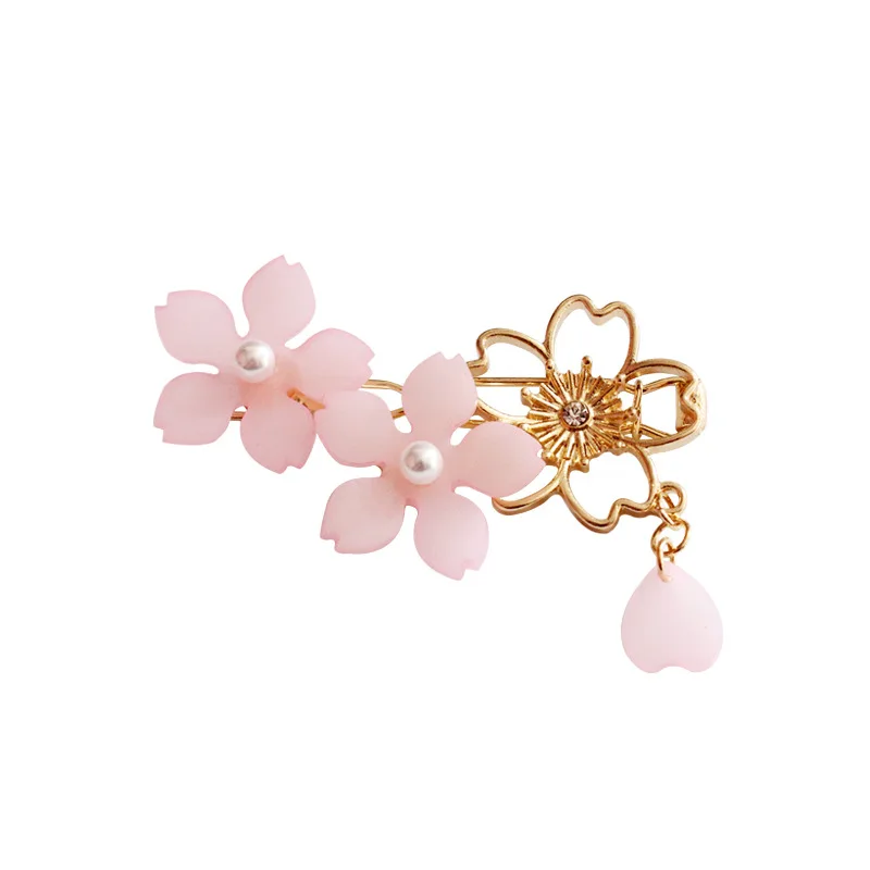Cardcaptor Sakura волосы металлические полые вишни цветок Шпилька Модные жемчужные заколки для волос для женщин Головные уборы Аксессуары для волос - Цвет: Sakura