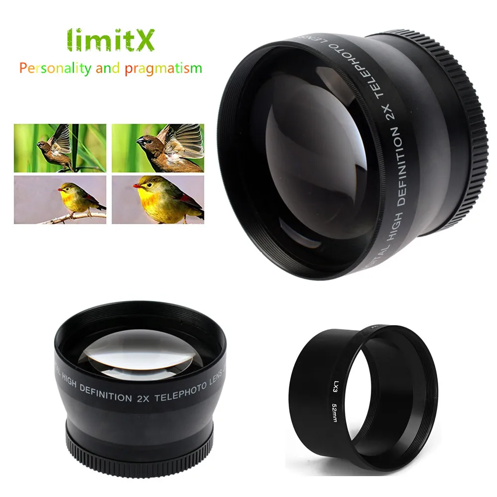 Увеличение 2X телеобъектив и переходная трубка для цифровой камеры Panasonic DMC LX3
