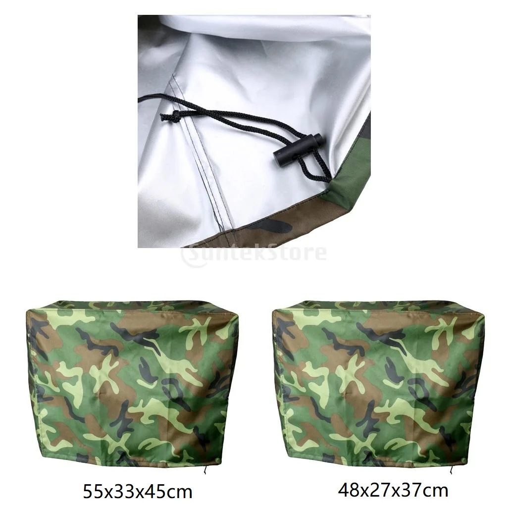 2pc Camouflage Boat Yacht Outboard Motor Protector Cover for 2-15 HP Engines