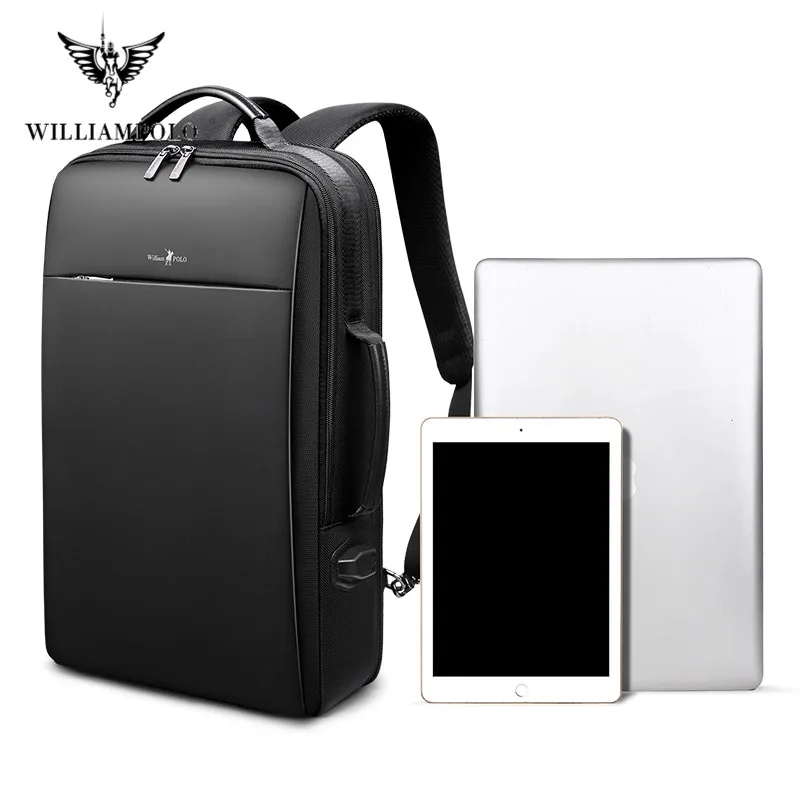 #Special Offers Мужской тонкий рюкзак для ноутбука WILLIAMPOLO, черный сверхлегкий рюкзак унисекс для работы в офисе 15,6 дюймов #Special Offers Мужской тонкий рюкзак для ноутбука WILLIAMPOLO, черный сверхлегкий рюкзак унисекс для работы в офисе 15,6 дюймов