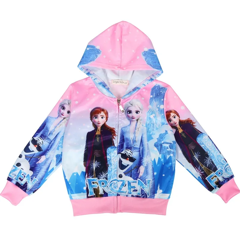 

Kids Clothes Little Girl Hoodies Cartoon Lisa Anna Elsa Princess Printed Autumn Spring Toddler Hoodie Zipper Cardigan Sweatshirt
