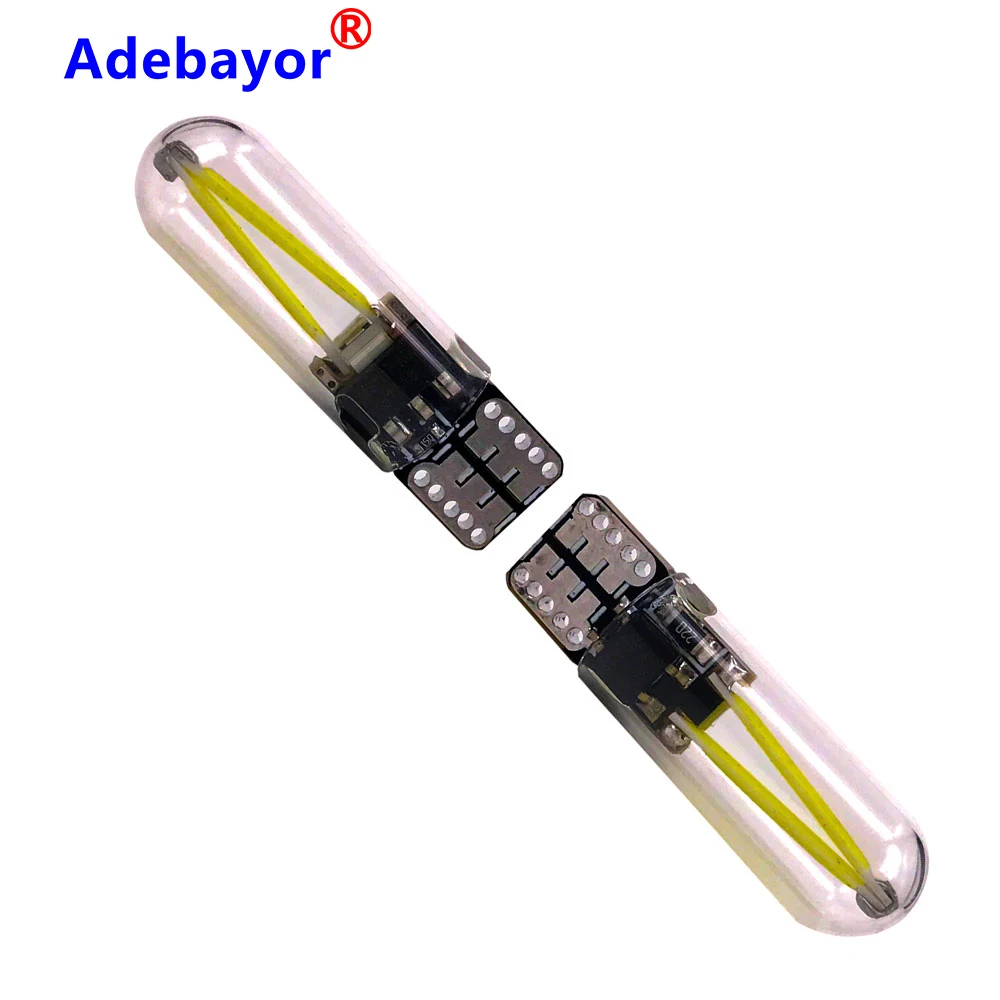200 шт. T10 W5W cob стеклянный canbus автомобильный светильник Led лампа накаливания авто