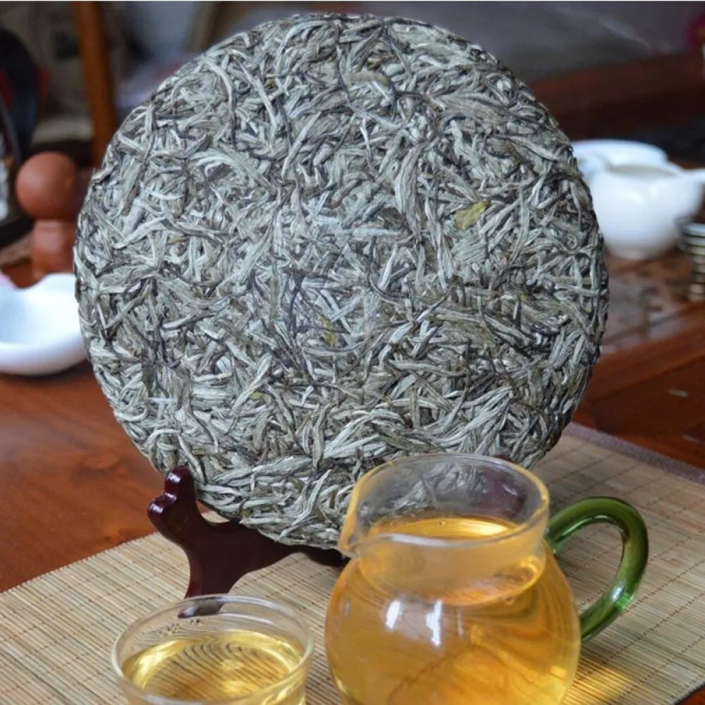 Белый чай, торт, белый чай, Baihao, серебряная игла, восхитительный натуральный чай для сохранения здоровья, торт, Baihao, серебряная игла, 300 г