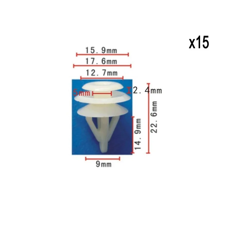 

15pcs Nylon Trim Panel Back Cover Fastener Retainer Clip For Acura For Honda Vehicles