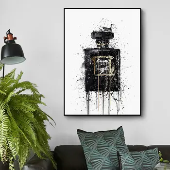 

1 Piece Modern Abstract Art Canvas Painting Wall Poster and Prints Abstract Black Perfume Bottle Pictures Living Room Home Decor