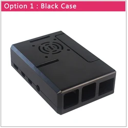 Raspberry Pi 4 Protective Black Transparent Case with Removable GPIO Cover and Cooling Fan (Black)