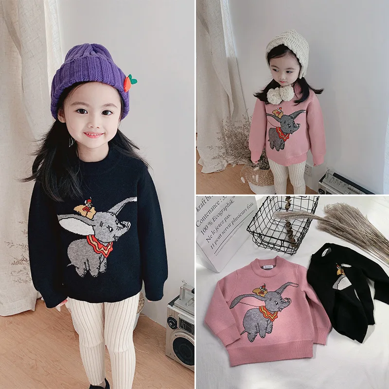 Autumn And Winter New Style CHILDREN'S Jacket Dumbo Dehaired Angora Men And Women Children Long-sleeved Pullover Thick Knit