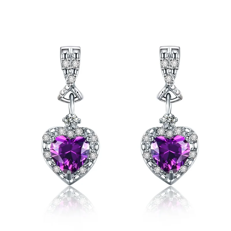 Женские серьги пусеты MDEAN из белого золота с фианитом ААА MSE076|stud earrings|stud earrings for