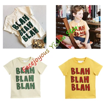 

MR Boys & Girls Cartoon T-shirts Kids Letter Print T Shirt For Boys Children Summer Short Sleeve T-shirt Cotton Tops Clothing