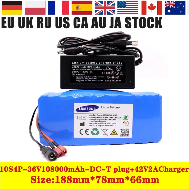 Новый 36 В Аккумулятор 10S4P100Ah аккумулятор 500 Вт высокой мощности 42 в 100000 мАч