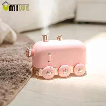 

USB train mini Humidifiers with 7 Color LED Light Air Ultrasonic Humidifier Essential Oil Diffuser Mist Maker Humidificador Gift
