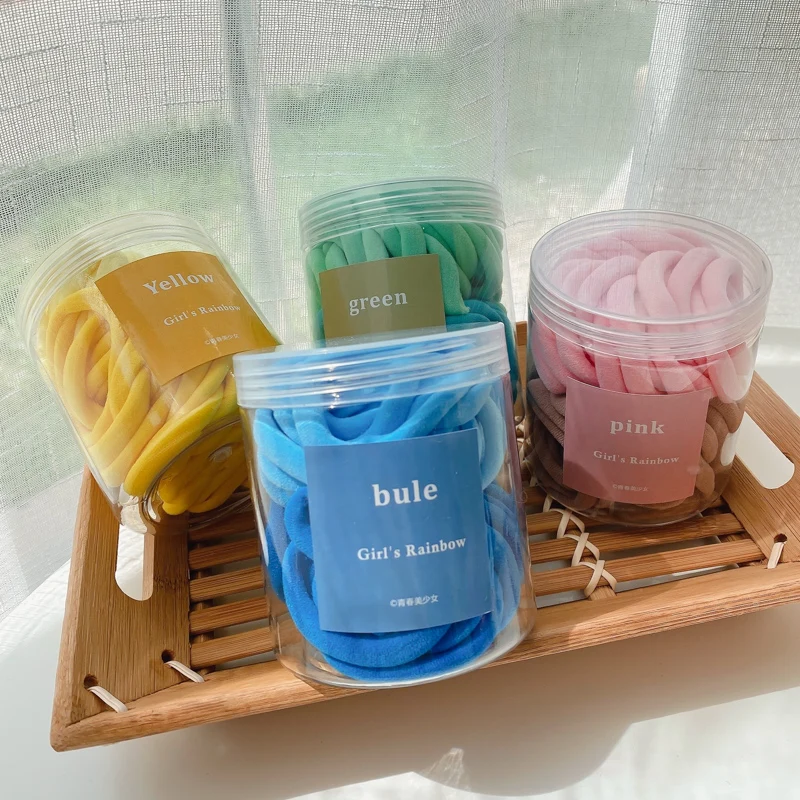 

DISCICI Girls Seamless Hair Rope Colorful Thick Hair Band High Elastic Head Rope Rubber Band New Women's Hairpin Hairwear OH1995