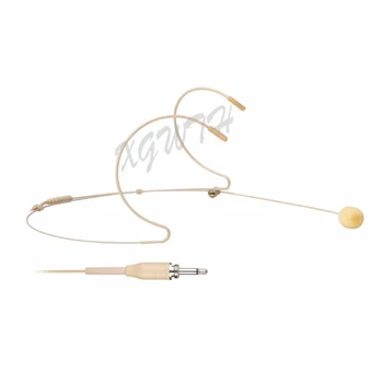 

Headworn Microphone 3.5mm Thread Screw Lock Microphone for Wireless System Pack Transmitter Beige Dual Earhook