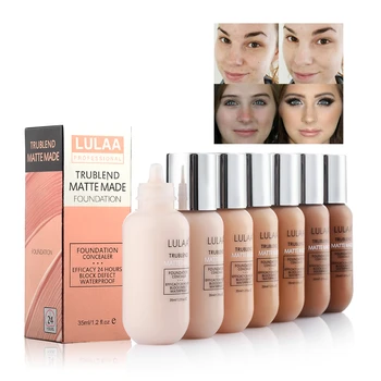 

LULAA 35ml INSTACOVER WATERPROOF FOUNDATION AgeRewind Matte Liquid Foundation Base Makeup Oil Control Long Lasting Concealer