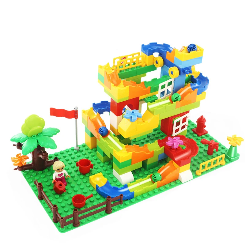 For LEGOing Duplo Slide Blocks Paradise Jungle Adventure Big Size Bricks Educational Toys For Children For LEGOing Duplo Sets