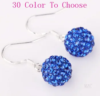 

Fasion Free Gift 10mm DHL EMS Free Crystal Silver Plate Drop Earrings Jewelry Stud ghr32.