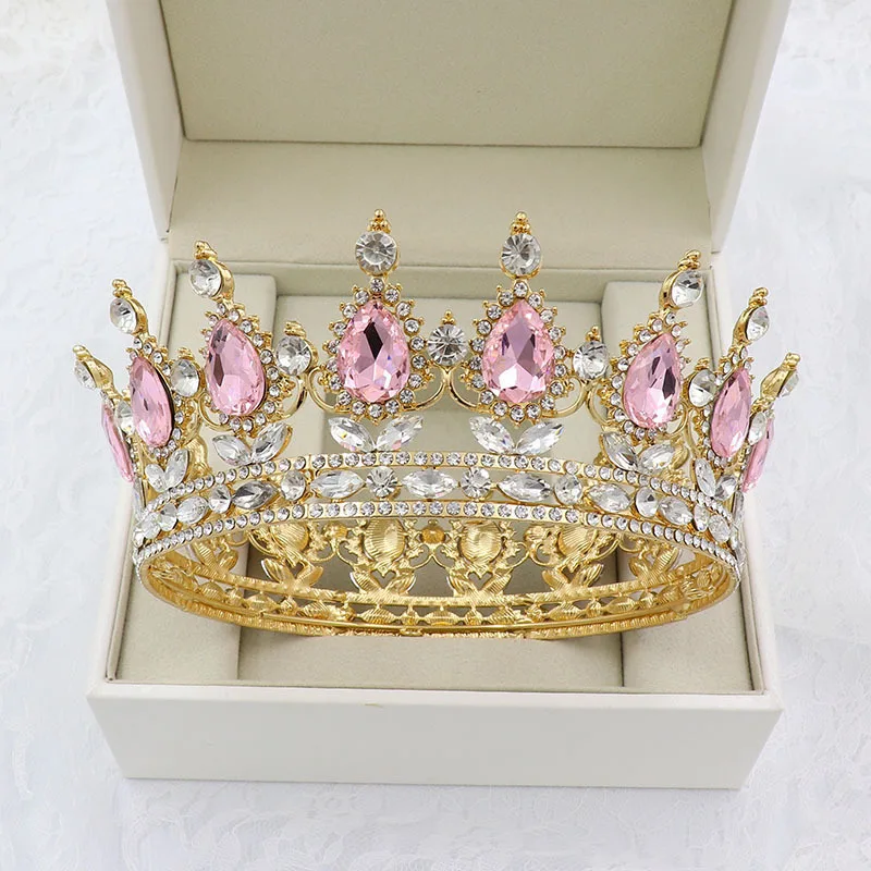 30 Options Crystal Tiaras Bride Wedding Crown Royal Queen King Round Diadem Bridal Headpiece Pageant Hair Jewelry Head Accessory (10)