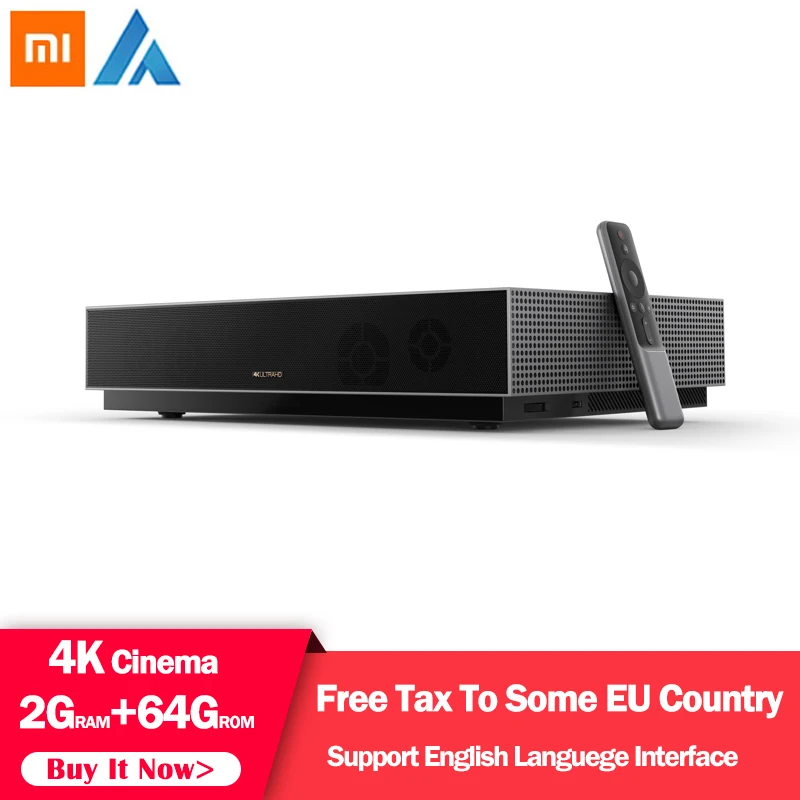 Лазерный проектор Xiaomi Fengmi tv 4K cinema 150 дюймов 2,4G/5G Wifi домашний кинотеатр 2 Гб 64 Гб MIUI tv поддержка HDR10 Dobby DTS