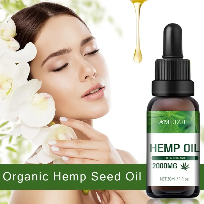 Натуральное эфирное масло для массажа семян конопли, увлажняющее, снимает боль, улучшает сон, конопляное масло