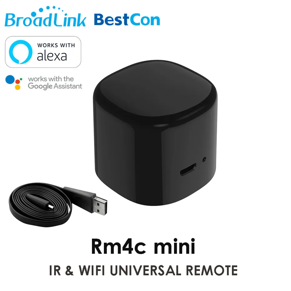 Broadlink RM4C Mini,Universal IR Remote Controller,4G WiFi IR,Work With Alexa Google Assistant,Home Automation,Upgraded Rm mini3