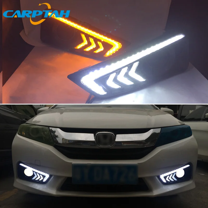 Светодиодный дневной ходовой светильник для Honda City Grace 2015 2016 водонепроницаемый 12