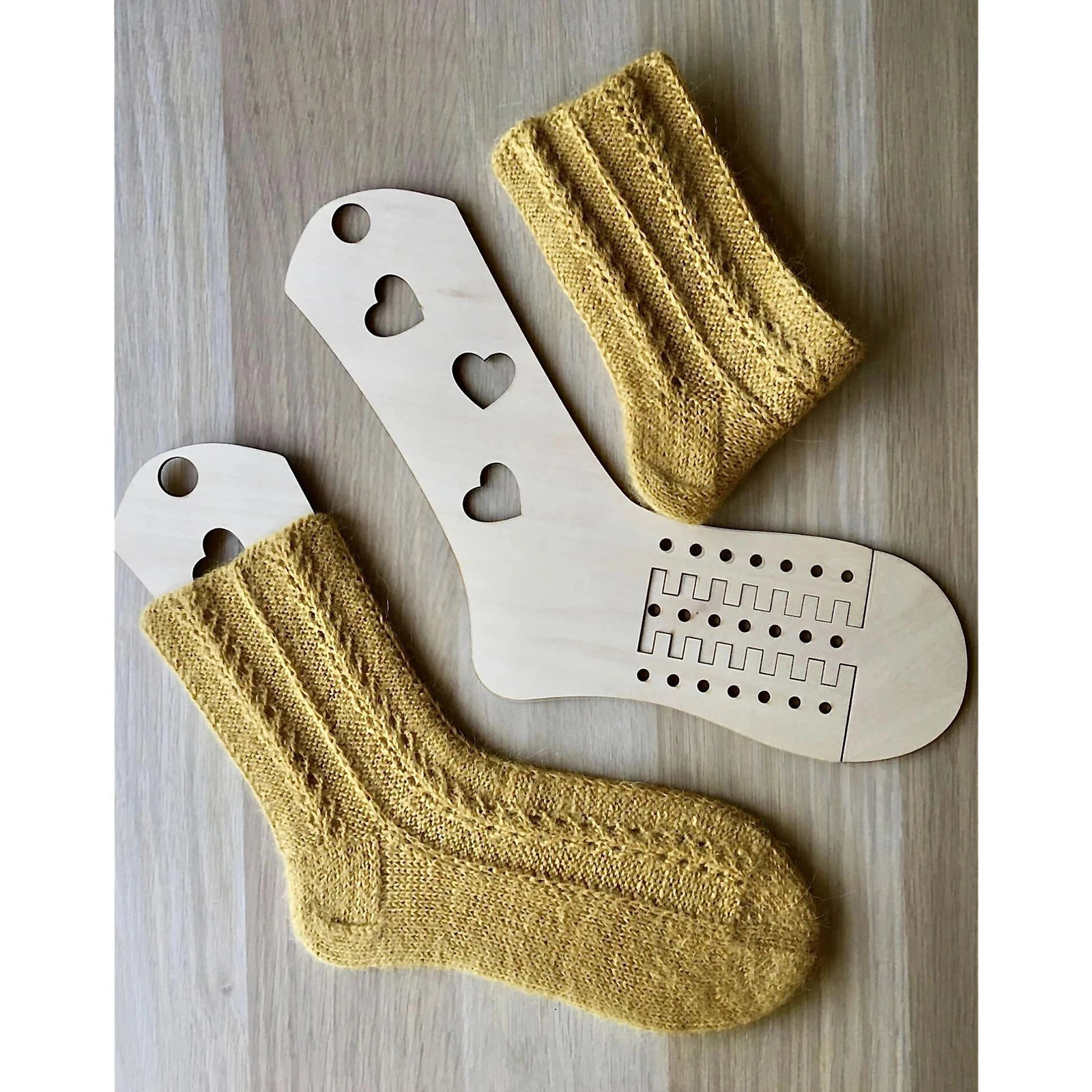 2 Pack DIY Wooden Sock Blocker Stocking Display Handmade Knitting Mold