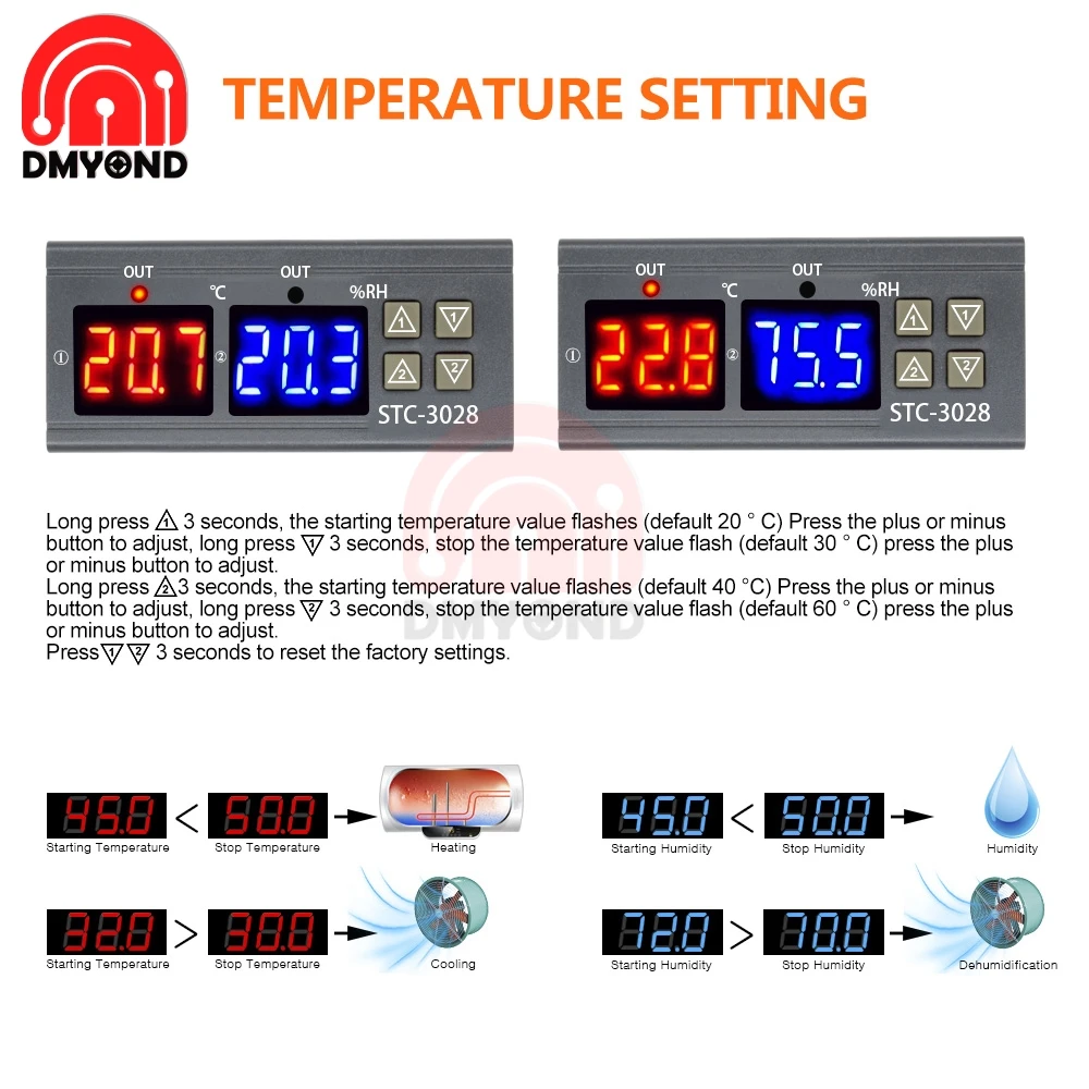 Stc 3028 stc 1000 digitální pid teplota vlhkost vzduchu regulátor termostat hygrostatu 220V inkubátor regulátor instruments spínač
