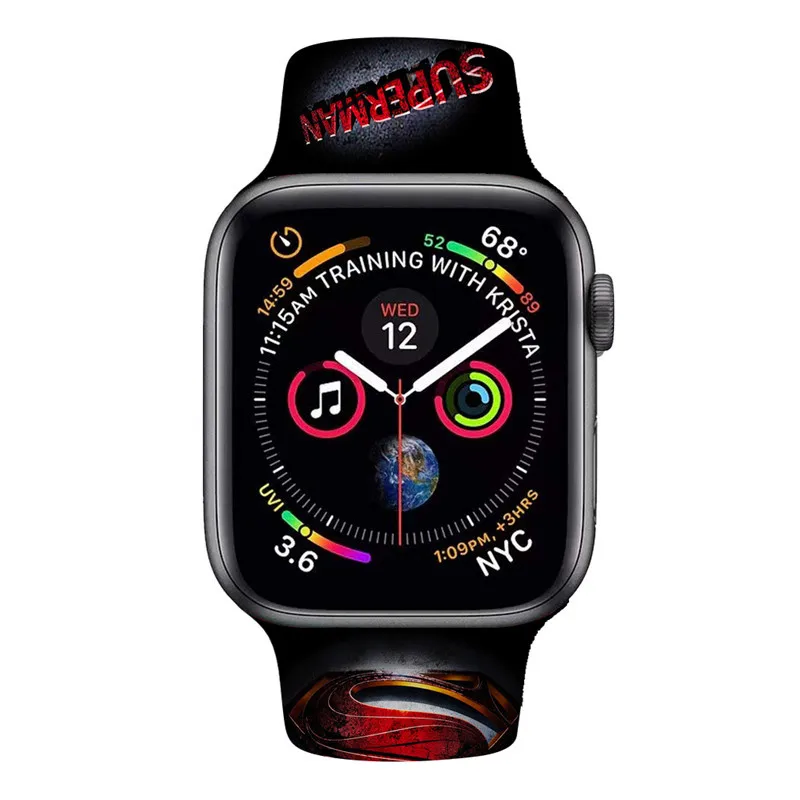 Ремешок для Apple watch силиконовый 38 мм 42 мм iwatch4 с 44 мм 40 мм цветочный принт ремешок браслет Регулируемая Замена Apple Watch4321