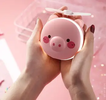 

Adoolla Portable Handheld Fan with LED Fill Light Makeup Mirror Mini USB Charging Fan