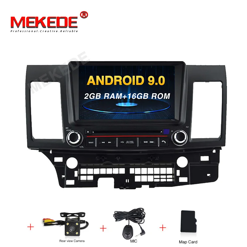 MEKEDE 4G ram для Mitsubishi Lancer 10 CY 2007-2012 автомобильный Радио Мультимедиа Видео плеер навигация gps Android 9,0 2din 2 din dvd - Цвет: 16G dvd camera