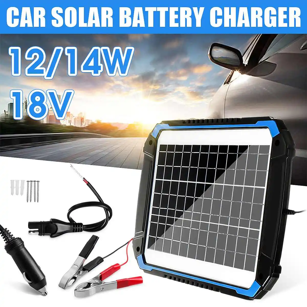 

Solar Cells Charger Panel Battery 12/14W Solar Panel Trickle Battery Charger Maintainer For Car Vehicle Charging Solar Cell Boar
