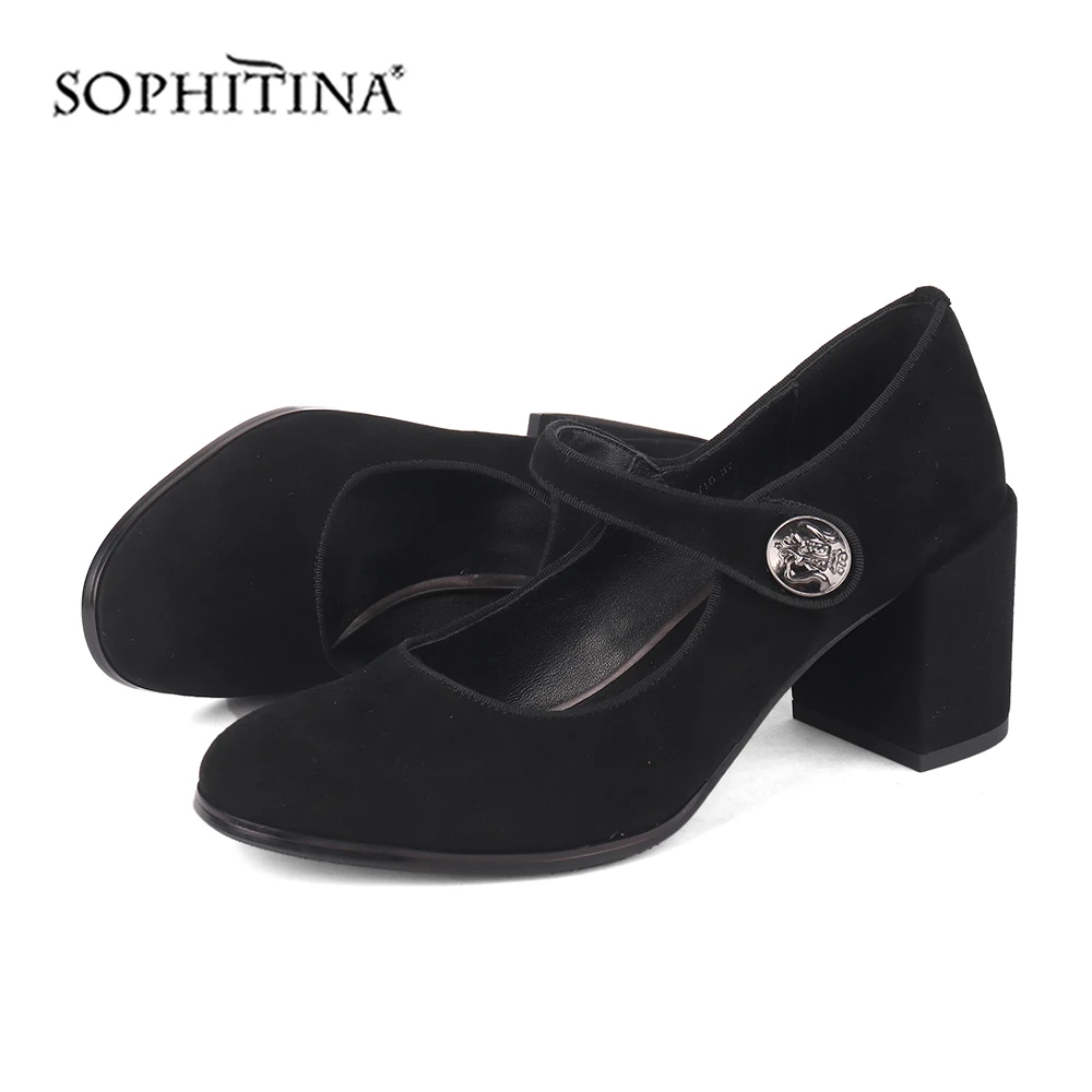 SOPHITINA/модные туфли лодочки с пряжкой Высококачественные детские замшевые