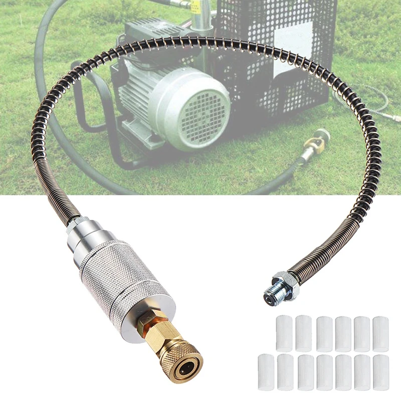 Set 40Mpa 0.5M High Pressure Pcp Air Filter Compressor Oil-Water Separator Hose Filter Core 8Mm M8 Female Thread