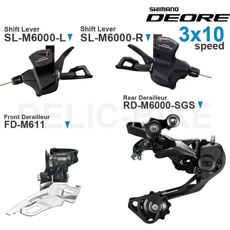 Dérailleur Avant Shimano Deore FD-M611, Triple 3x10 Vitesses, Noir, Montage Direct