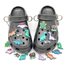 Breloques de chaussures en PVC, Badge de dinosaure, tortue, requin, épingles à thème Animal, décoration pour sabots, accessoires, pantoufles pour enfants, bricolage 