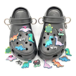 Croc JIBZ Badge Dinosaur Turtle Shark PVC Shoe Charms Animal Theme Shoe Pins Decoration For Clogs Accessories DIY Child Slippers