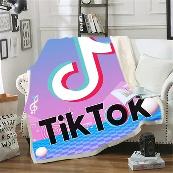 

Short Video Software Sherpa Blanket Fashion TikTok Weighted Blanket Picnic Travel Throw Blanket For Bedroom Sofa Soft Blanket